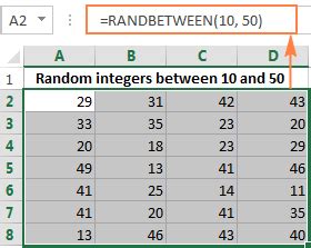 random number between 1 and 365|RANDBETWEEN function .